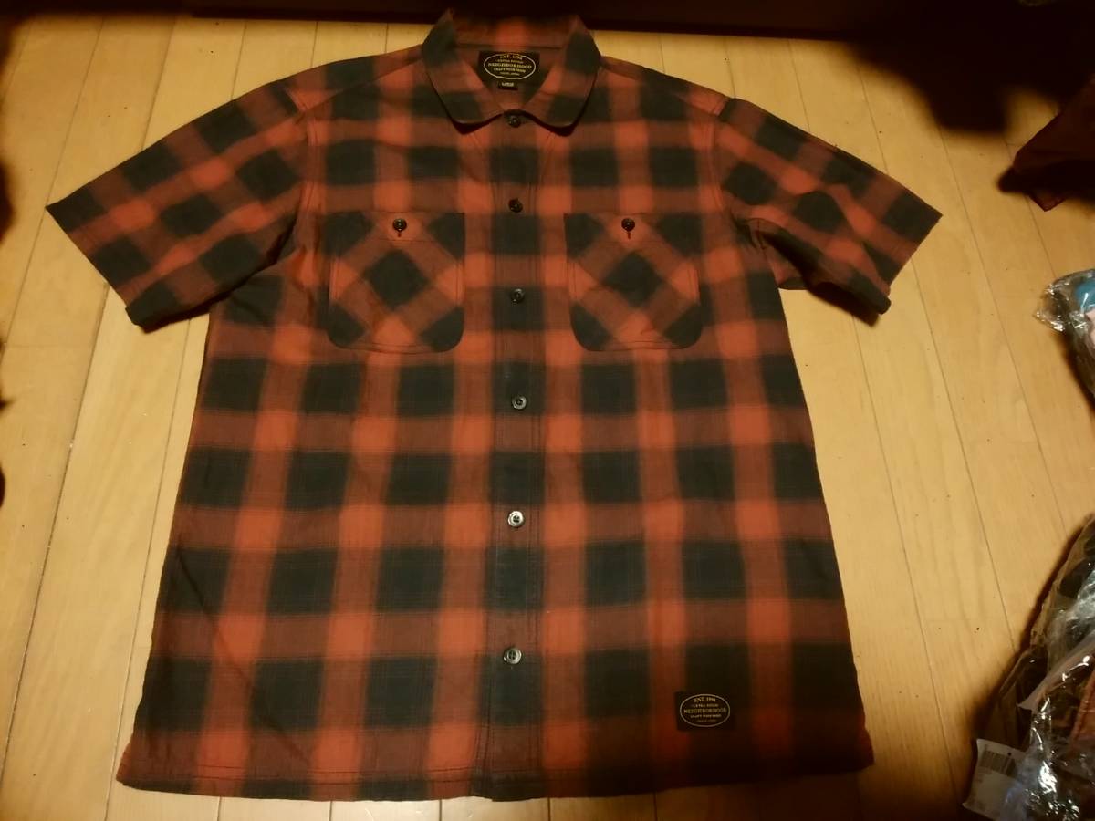 【NEIGHBORHOOD ネイバーフッド】半袖チェックシャツL B&C/C-SHIRT.SS 日本製 2016S/S ドラマ「HERO第2期」キムタク着モデル