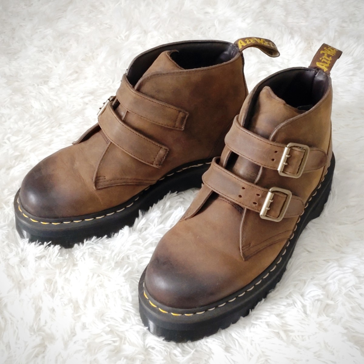 Dr.Martens Devon 2 Strap Ankle Boot uk8 ストラップ ブーツ アギネス レザー 厚底 RED WING BUTTERO PADRONE Tricker's George cox_画像2