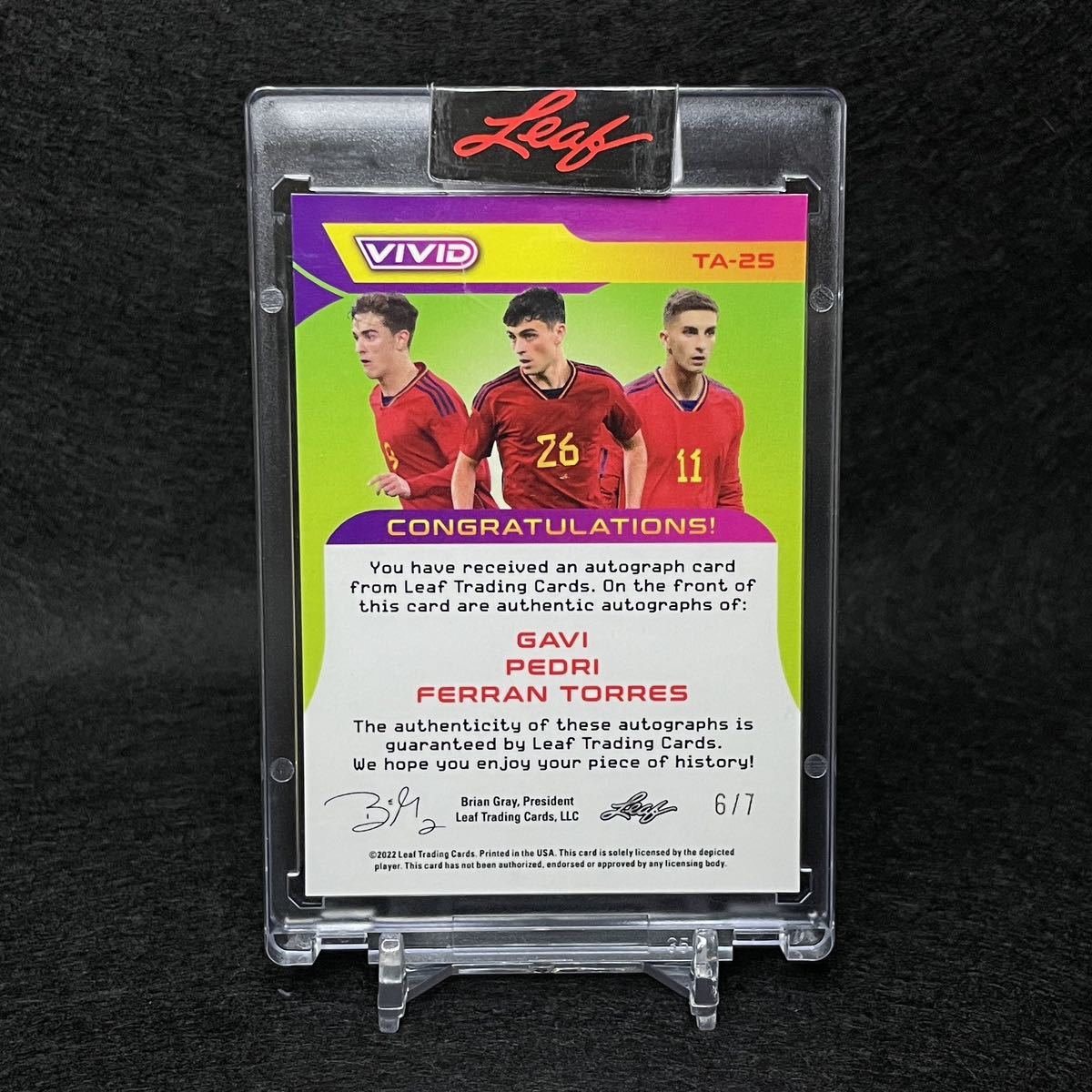 2022 Leaf Vivid Soccer Gavi Pedri Forres トリプル直筆サインカード