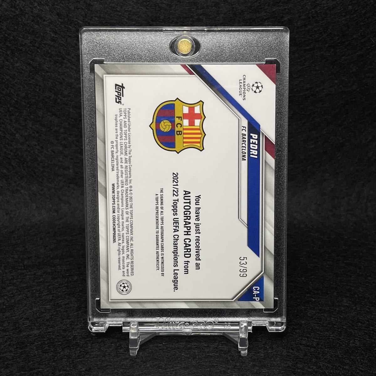 2022 Topps Chrome UEFA Pedri ペドリ 直筆サインカード グリーン