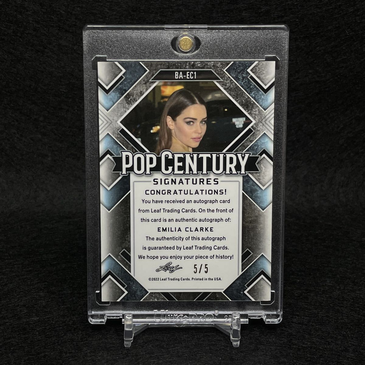2022 Leaf Pop Century Emilia Clarke エミリア・クラーク 直筆サイン