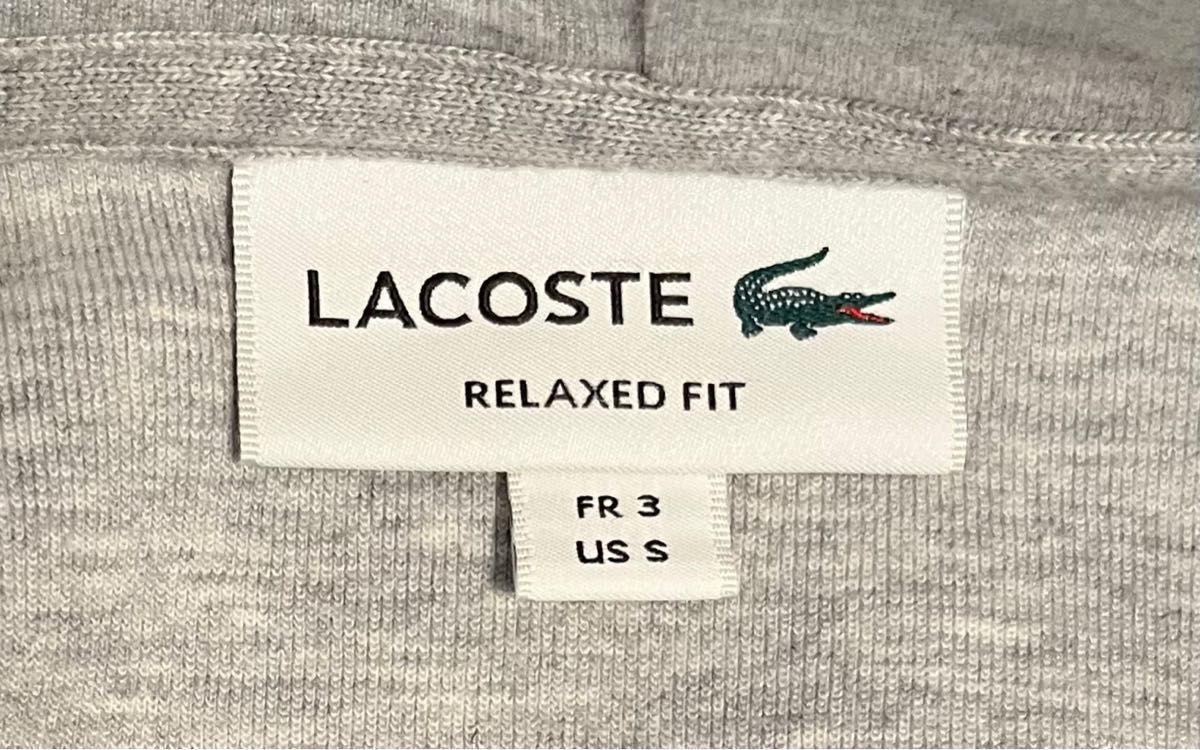 【LACOSTE】【美品】ビッグクロックエンブレム　デカワニ　ビッグワニ　ビッグロゴ　スウェットパーカ　Sサイズ