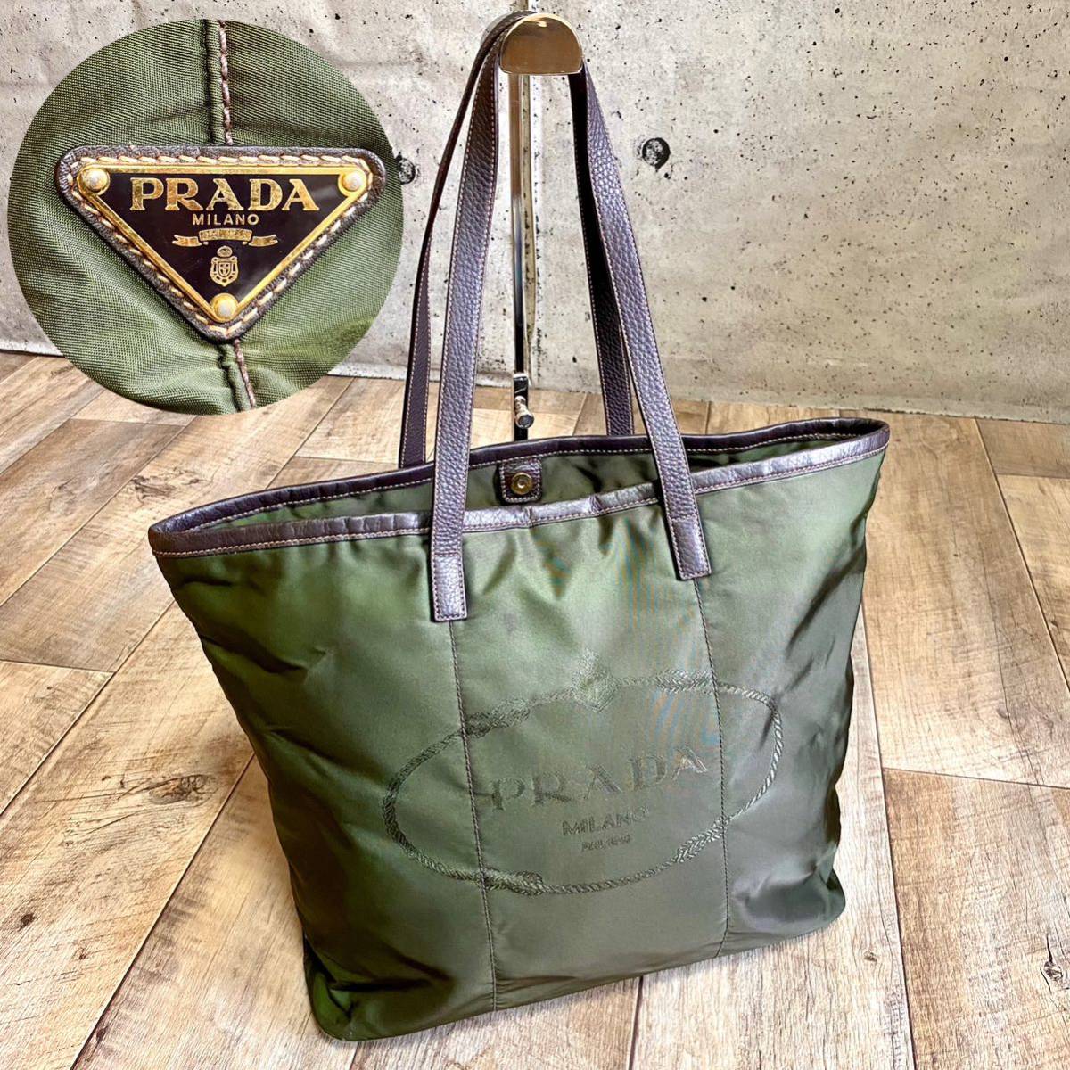 本物☆PRADA プラダ カナパ ロゴ テスートナイロン トートバッグ