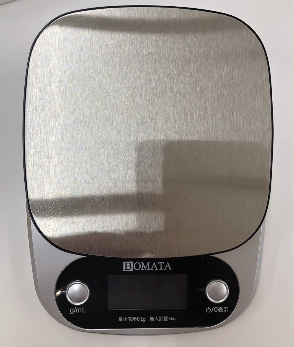 BOMATA(ボマタ) キッチンスケール はかり 0.1g単位 5kg USB充電可能 風袋引き ミルク測量 ml単位 ステンレス鋼 デジタル  通販