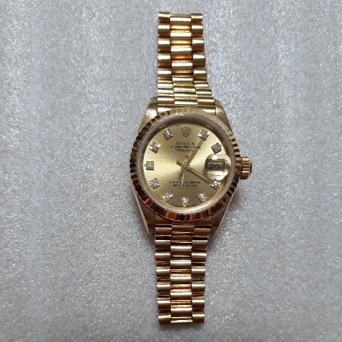 ロレックス　ROLEX デイトジャスト　レディース　10Pダイヤ　18K YG 金無垢　69178G 1985年頃 保証書　コマ　外箱　説明書_画像1