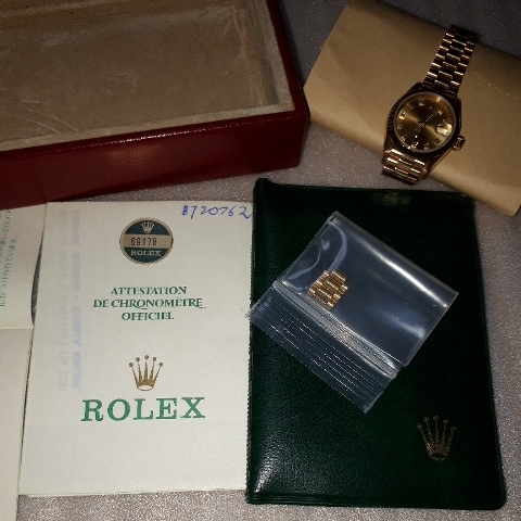 ロレックス　ROLEX デイトジャスト　レディース　10Pダイヤ　18K YG 金無垢　69178G 1985年頃 保証書　コマ　外箱　説明書