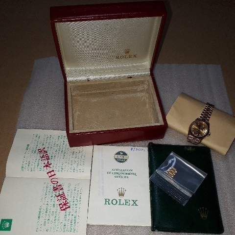 ロレックス　ROLEX デイトジャスト　レディース　10Pダイヤ　18K YG 金無垢　69178G 1985年頃 保証書　コマ　外箱　説明書_画像8