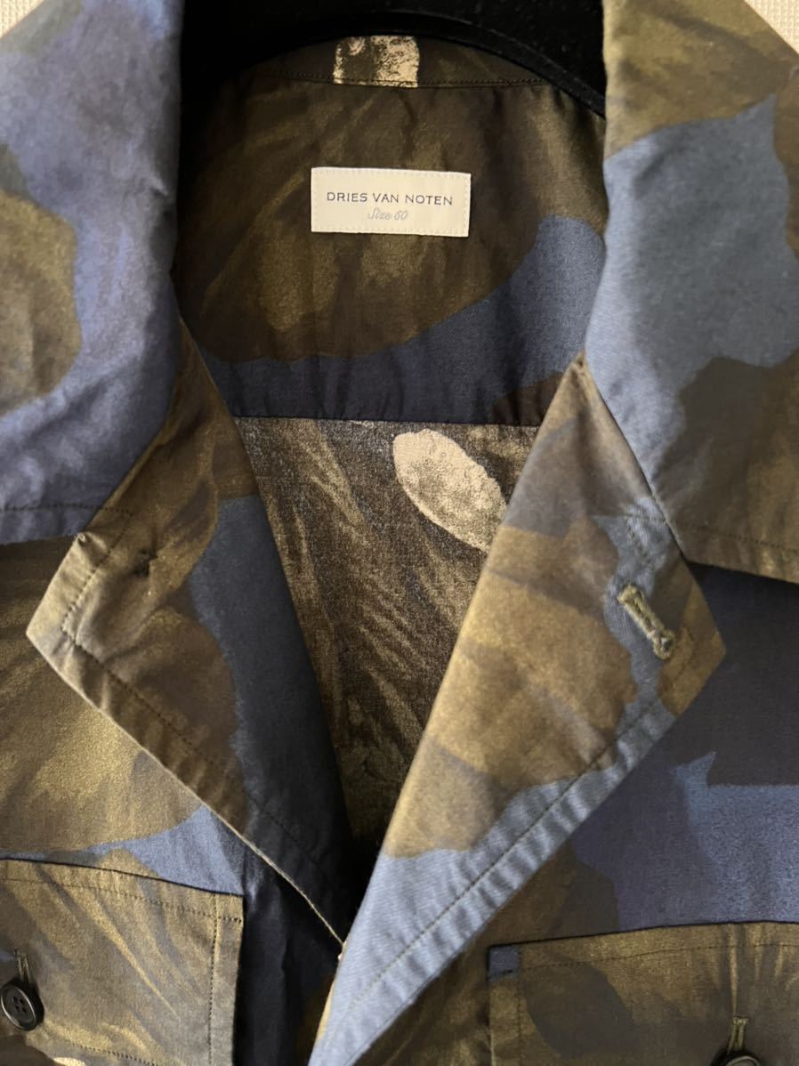 Dries van Noten ドリスヴァンノッテン ミリタリーシャツ プリント 柄
