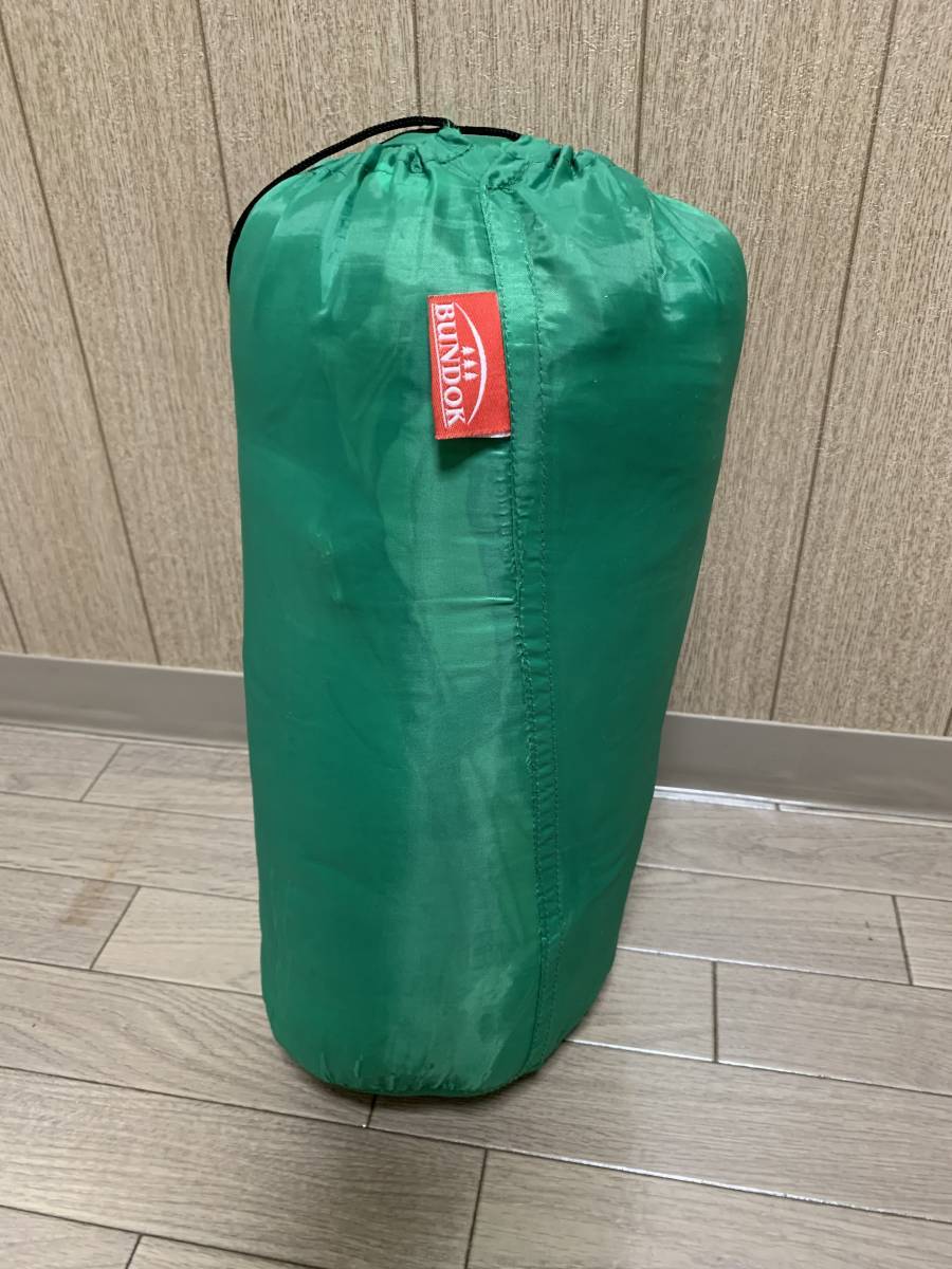 【E5161】BUNDOK/バンドック シュラフ 寝袋 封筒型 グリーン アウトドア キャンプ_画像1