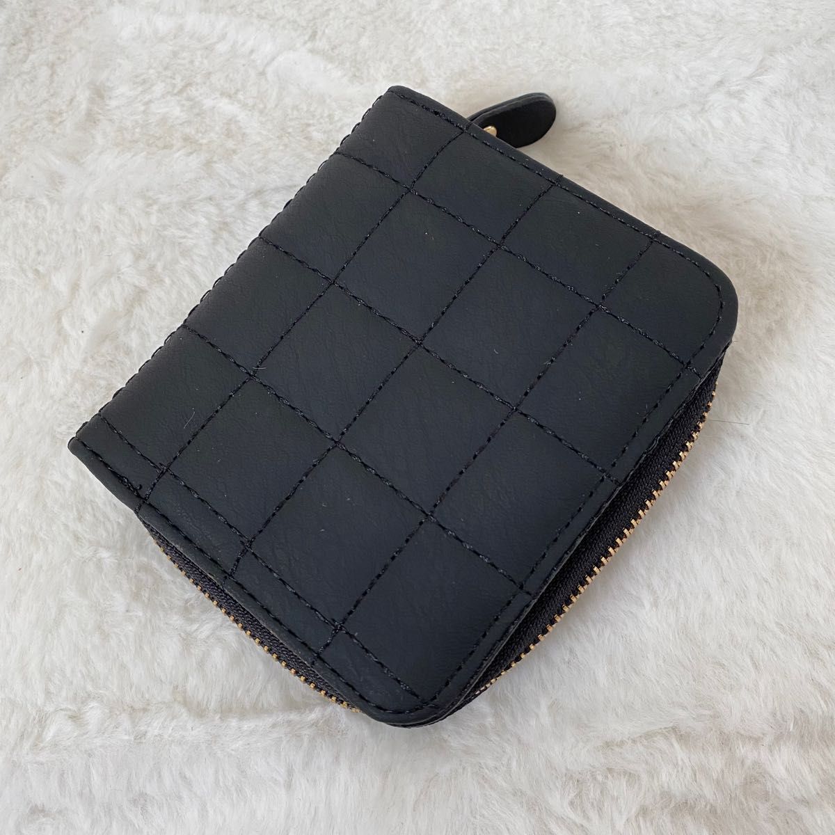 大人かわいい】ミニウォレット ミニ財布 カードケース キルティング 収納 大容量 ブラック 黒 小銭入れ ミニ財布 カード入れ 大容量 ブラック 大人可愛い