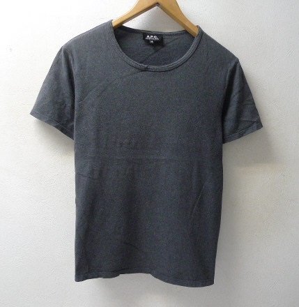 ◆A.P.C. APC　アーペーセー クルーネック ベーシック Tシャツ ウォッシュグレー サイズXS_画像1