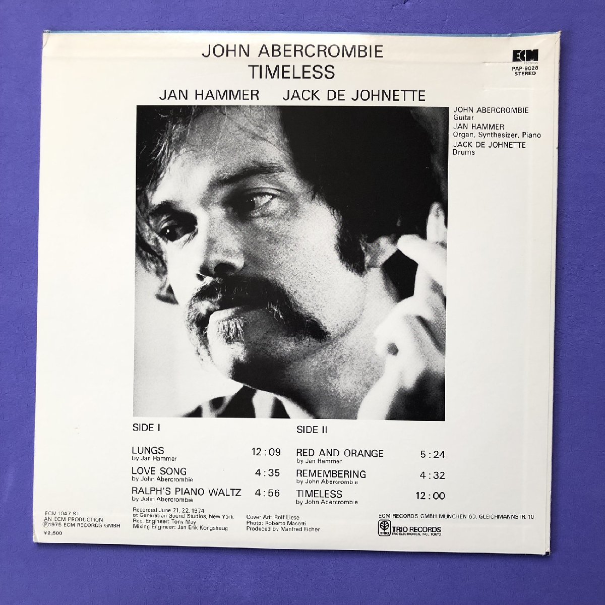 原信夫Collection 美盤 ジョン・アバークロンビー John Abercrombie 1975年 LPレコード Timeless 国内盤 Jan Hammer, Jack De Johnette_画像2