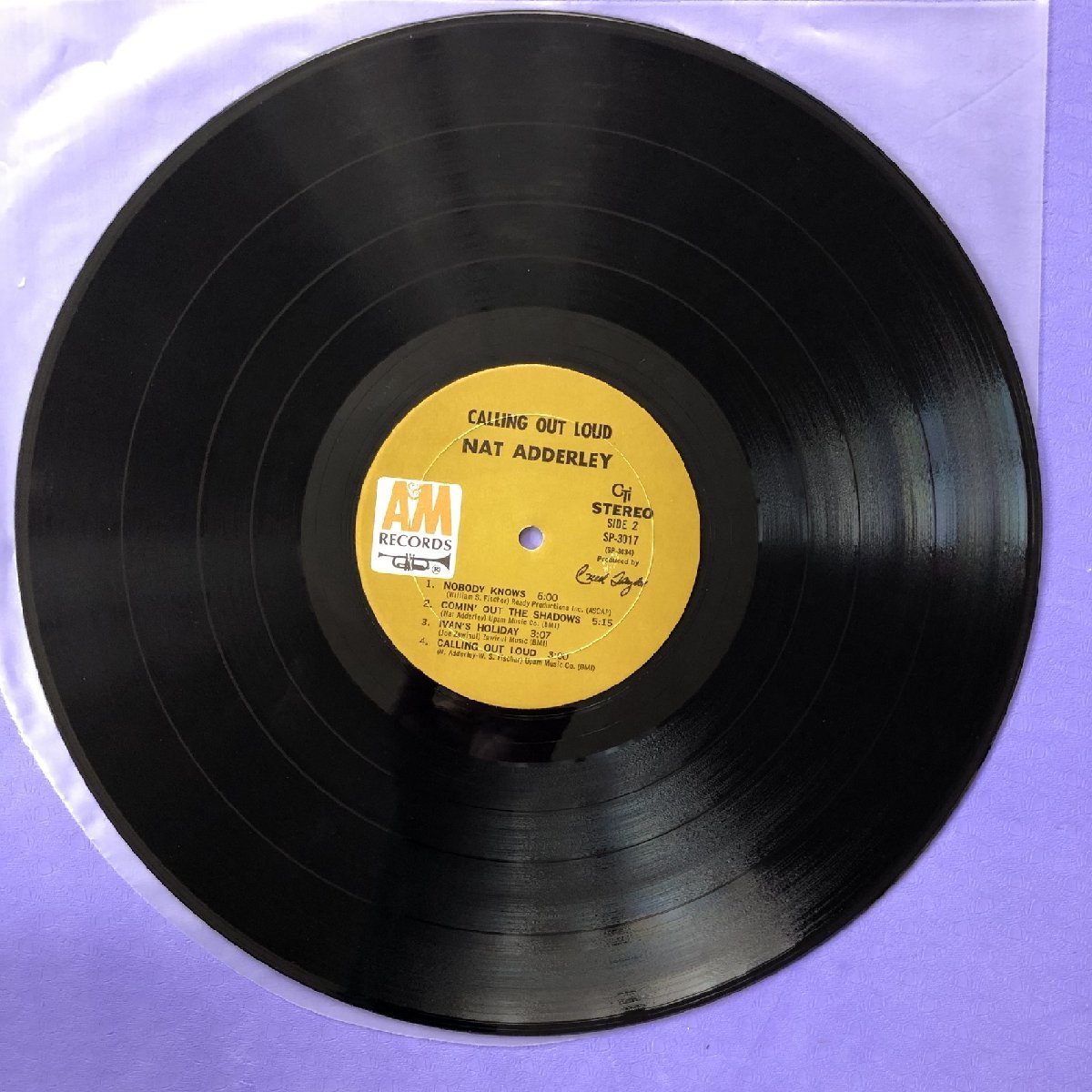 原信夫Collection 美盤 激レア 1969年米国オリジナルリリース盤 ナット・アダレイ Nat Adderley LPレコード Calling Out Loud :Ron Carter_画像9