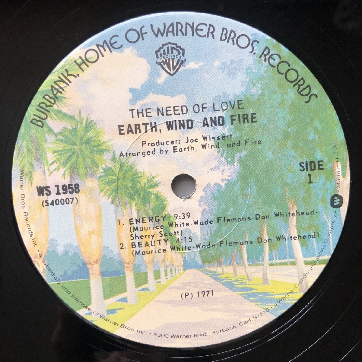 美盤 1971年米国 オリジナルリリース盤 アース・ウインド＆ファイアー Earth, Wind & Fire LPレコード The Need Of Love 両面LW刻印_画像7