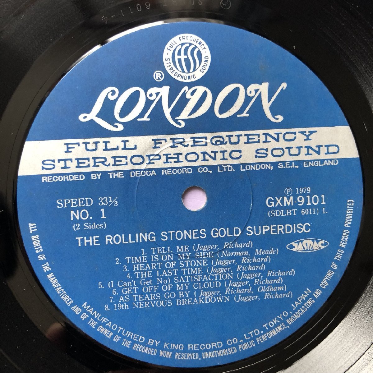 傷なし美盤 激レア ローリング・ストーンズ Rolling Stones 1979年 LPレコード 最新決定版！ Gold Superdisc 国内盤 60年代Stones集_画像7