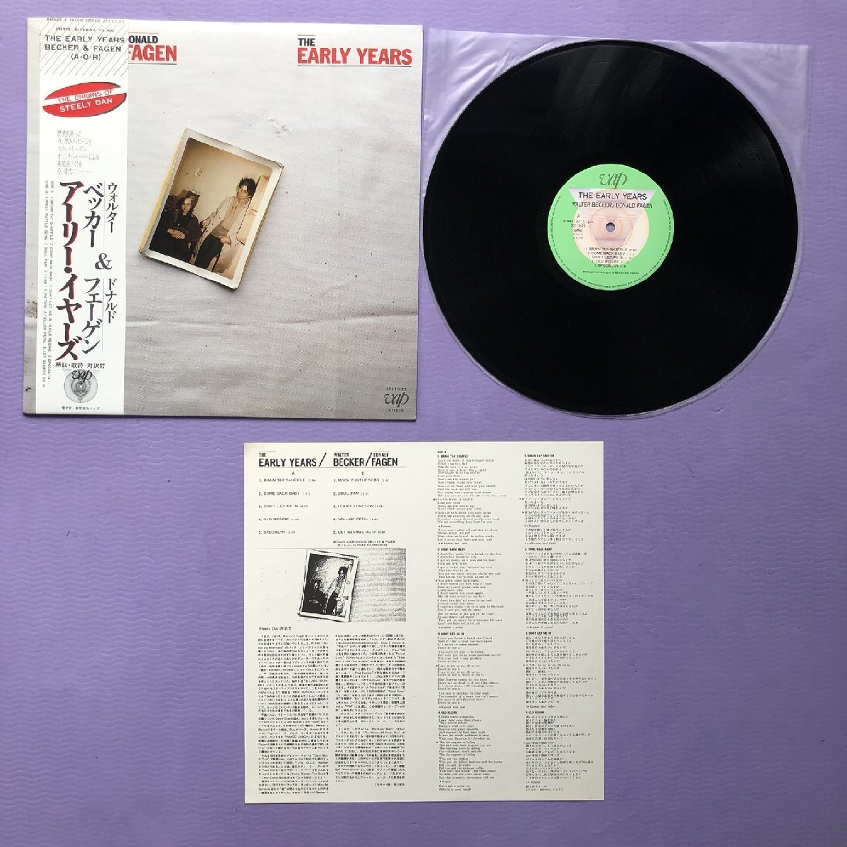 傷なし美盤 美ジャケ 超貴重盤 Walter Becker & Donald Fagen (Steely Dan) 1983年 LPレコード The Early Years 国内盤 帯付_画像5