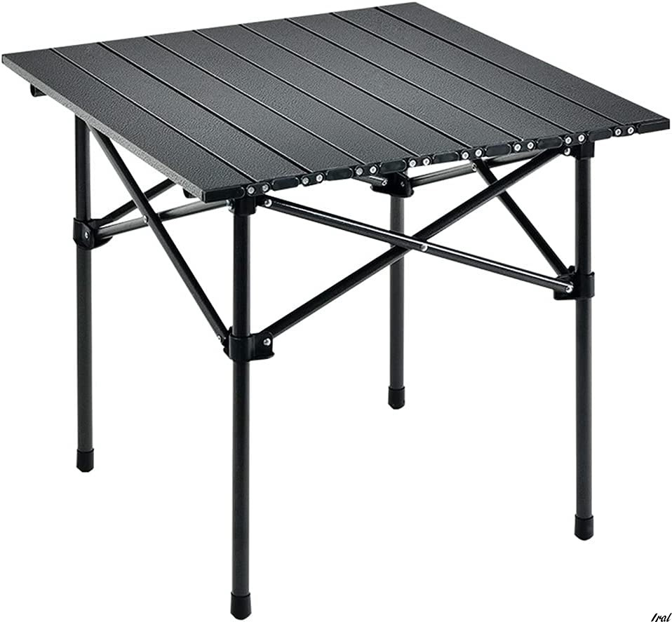 アウトドア 折り畳み キャンプ テーブル コンパクト アルミ製 軽量 組み立て簡単 持ち運び便利 収納袋付き ブラック
