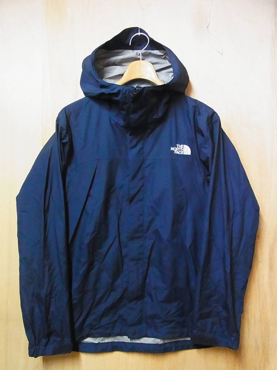 良好 正規品 THE NORTH FACE ノースフェイス 防水 ナイロン フーデッドジャケット 濃紺 サイズM