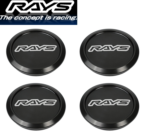 [送料無料] [RAYS] [No.004 VR Center Cap Model-01 LOW BK/SL] [センターキャップ] [4枚] [ハブクリアランス：0mm] [TE37ULTRA TE II]_画像1