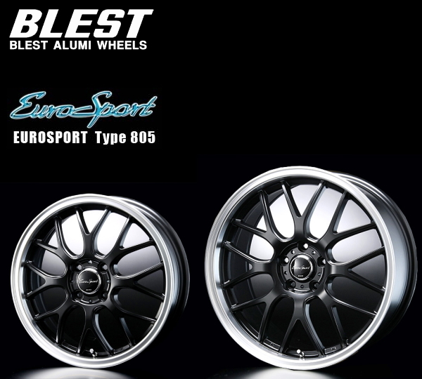納期注意 業販品 直送品 BLEST EuroSport Type 805 17インチ 7J+52 4-100 73.1φ ブラック ホイール 4本 [個人名での注文不可]