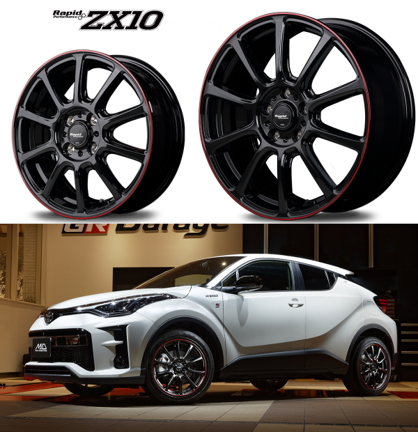 [業販限定販売] [新品] [16インチ] [軽量] [Rapid performance ZX10] [6J+42] [185/55R16] [フィットシャトル] [ラピード] [BK/RED]_画像1