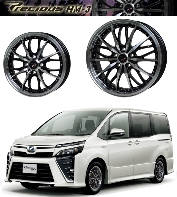 業販限定販売 新品 17インチ Precious HM-3 7J+50 5-114.3 特選タイヤ 225/60R17 4本セット プレシャス BK/P 夏タイヤ_画像1