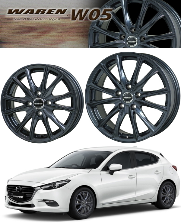 [●業販●] 冬用 4本セット 新品 WAREN W05 GM 17インチ 7J+48 ブリヂストン VRX3 215/55R17 エスティマ/オデッセイ/CX-3_画像1