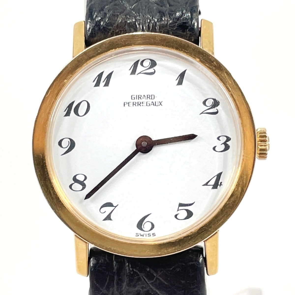 ジラール・ペルゴ GIRARD-PERREGAUX 腕時計 ステンレススチール/レザー ゴールド/ブラック 手巻き ラウンド