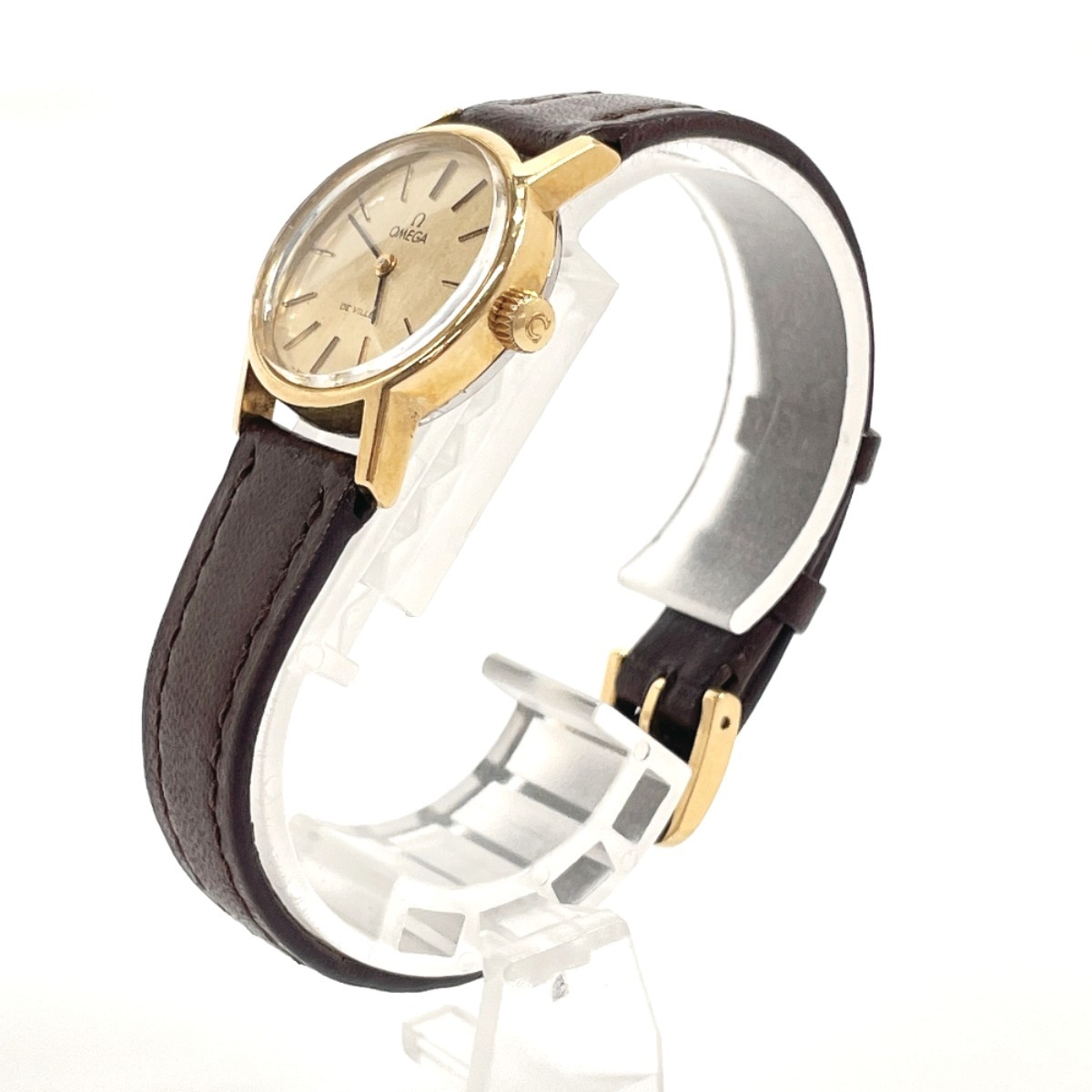 オメガ OMEGA 腕時計 デビル ステンレススチール/レザー ゴールド/ブラウン 手巻き アナログ アンティーク_画像2