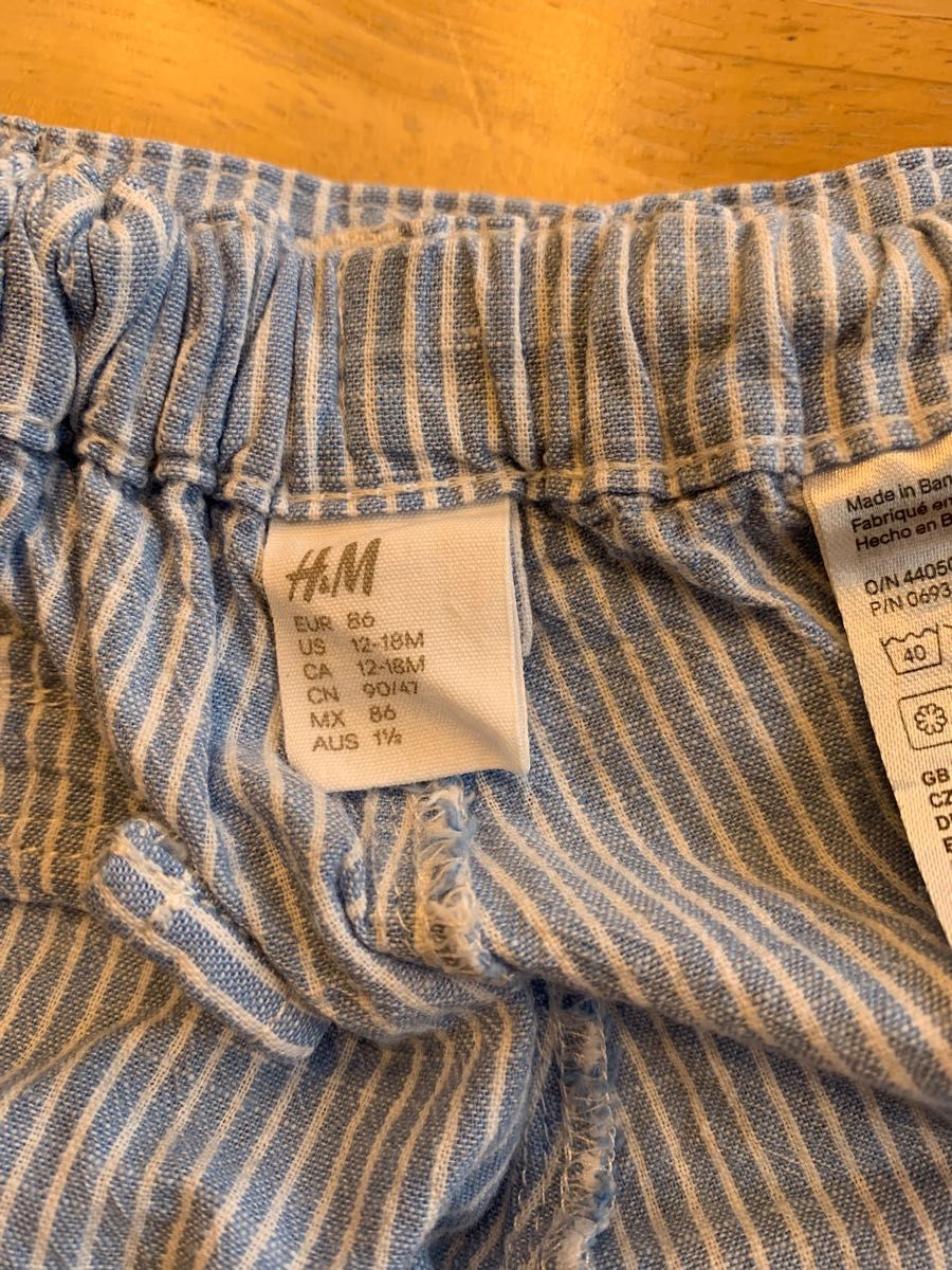 【H&M】ハーフパンツ 半ズボン ストライプ ベビー服 子ども服 夏服 男の子 85cm