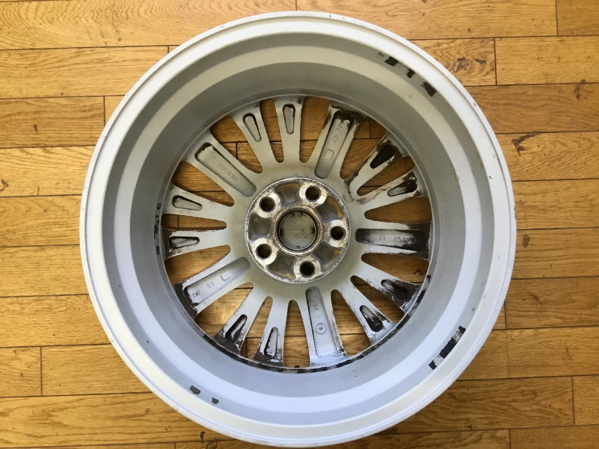 トヨタ 純正 18×7.5J＋45 ハブ径60 PCD114.3 5穴 4本　　　　　 　　　　　　　　　　2305022 2階　 石_目視にて曲がりや歪みはございません。