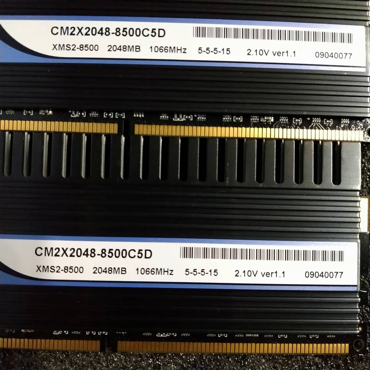 【中古】DDR2メモリ 4GB(2GB2枚組) Corsair DOMINATOR CM2X2048-8500CSD [DDR2-1066 PC2-8500]_画像5