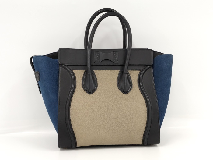 CELINE ラゲージ ミニ ショッパー ハンドバッグ レザー ブラック