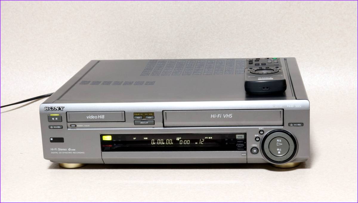 SONY Hi8/VHS Wデッキ 【 WV-H5 】 専用リモコンCD版説保証付完動品