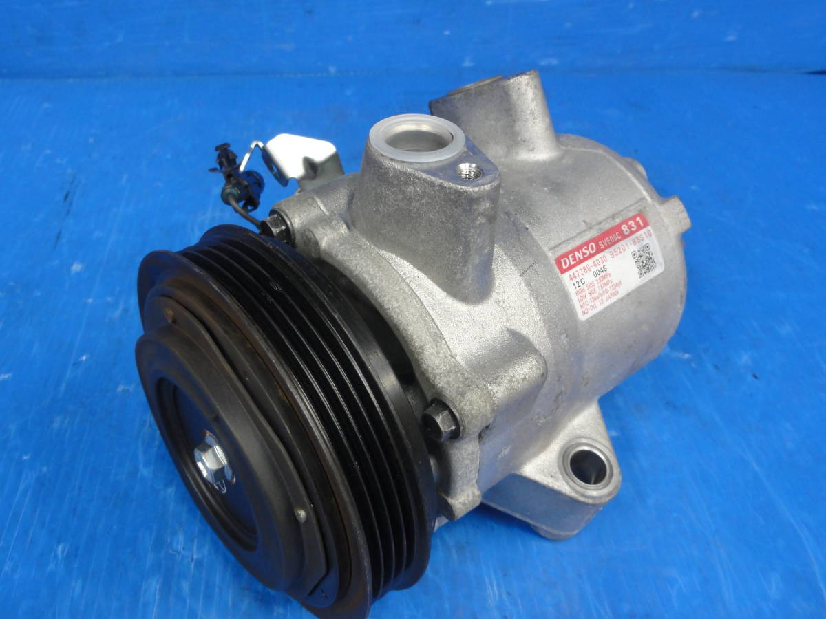 ☆スズキ 5AA-MA37S ソリオハイブリット クーラー エアコンコンプレッサー 純正 447280-4030/95201-83S10 動作OK 走行10116km☆F25703
