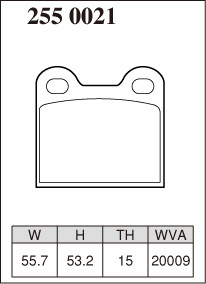 VW1500/VW1600 タイプ3 ブレーキパッド フロント ディクセル Mタイプ2550021 DIXCEL_画像3