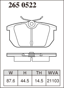  Dedra 835AA/835AB/835AN brake pad rear Dixcel RN type 2650522 DIXCEL