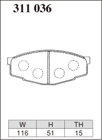 カリーナ TA61/RA63 ブレーキパッド フロント ディクセル ECタイプ311036 DIXCEL_画像3