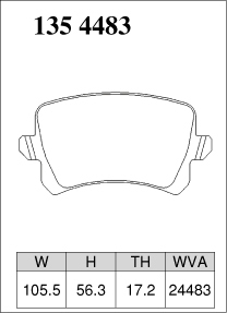 パサート(B6) 3CBZB/3CCDA ブレーキパッド リア ディクセル Premiumタイプ1354483 DIXCEL_画像3