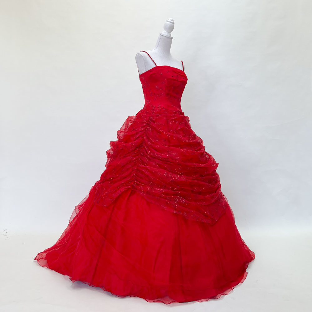  used color dress Lovely Wedding red red 11 number T Princess wedding photograph photographing photo . costume stage dress musical performance .C-159