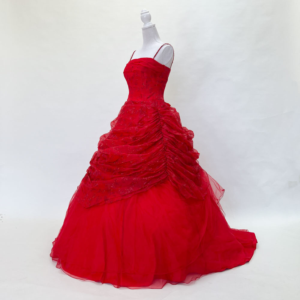  used color dress Lovely Wedding red red 11 number T Princess wedding photograph photographing photo . costume stage dress musical performance .C-159