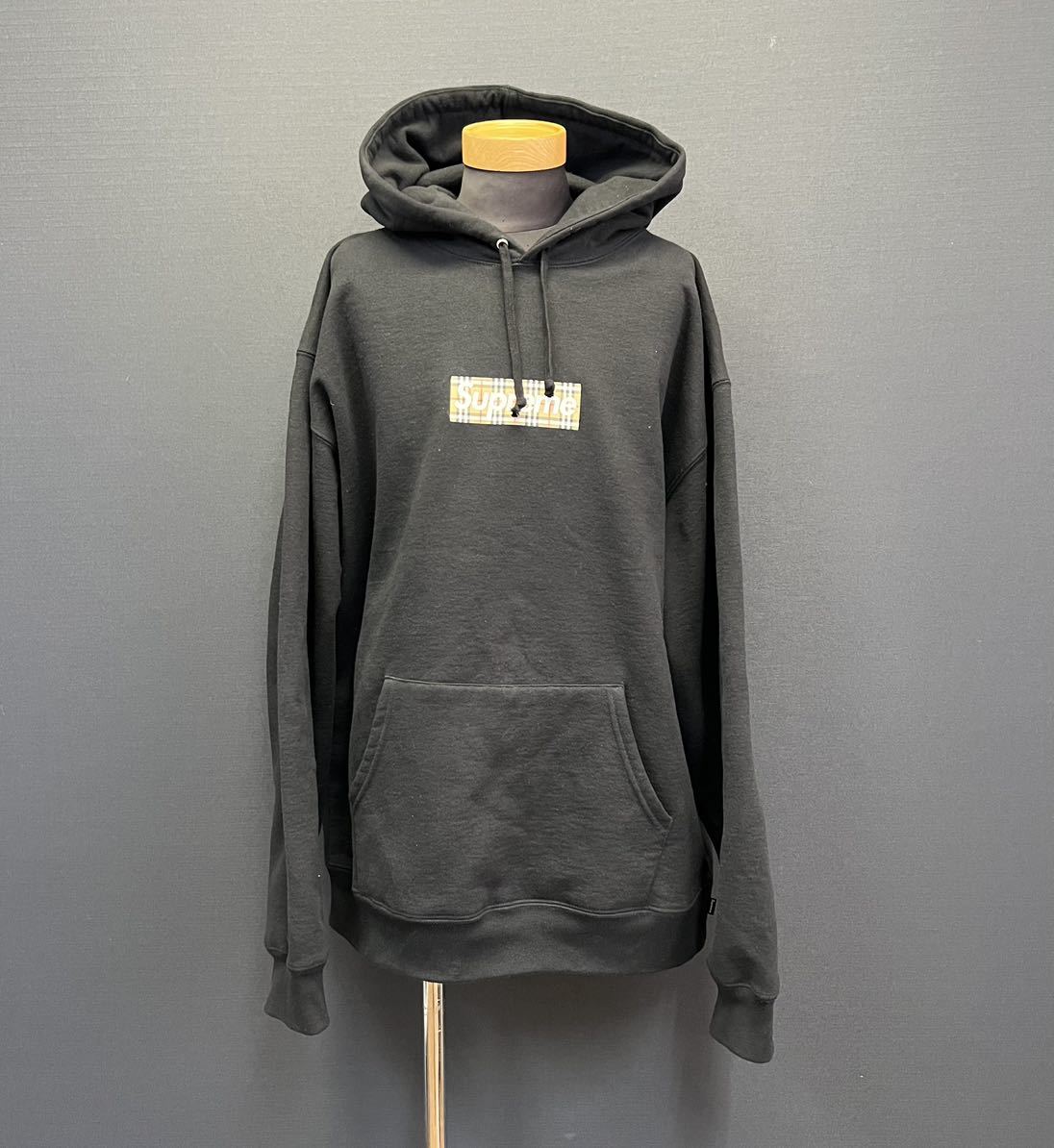 Supreme Burberry Box Logo Hooded Sweatshirt Black シュプリーム