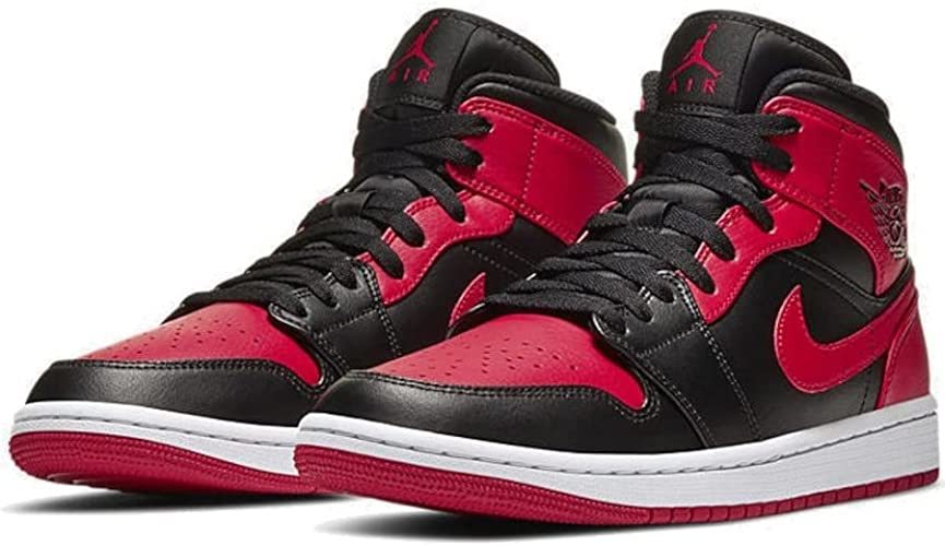 NIKE AIR JORDAN 1 MID BRED 554724-074 size 10 新品 黒タグ付き ナイキ エアジョーダン AJ1 ミッド ブレッド 赤×黒 スニーカー 28cm_画像1