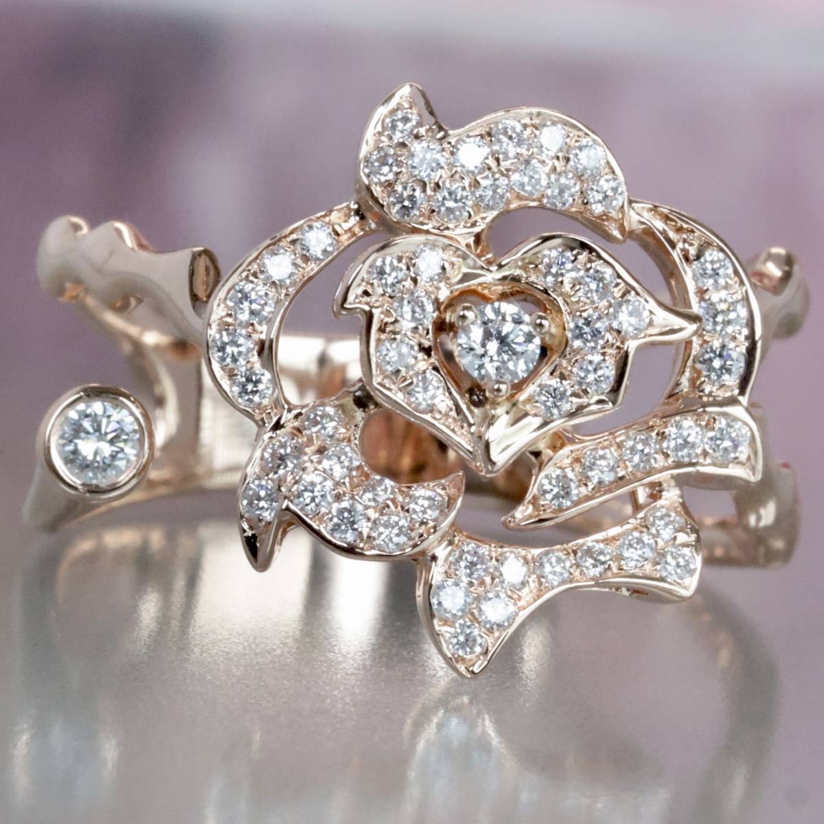  Manufacturers stamp have K18 rose rose diamond 0.29ct ring 13 number 