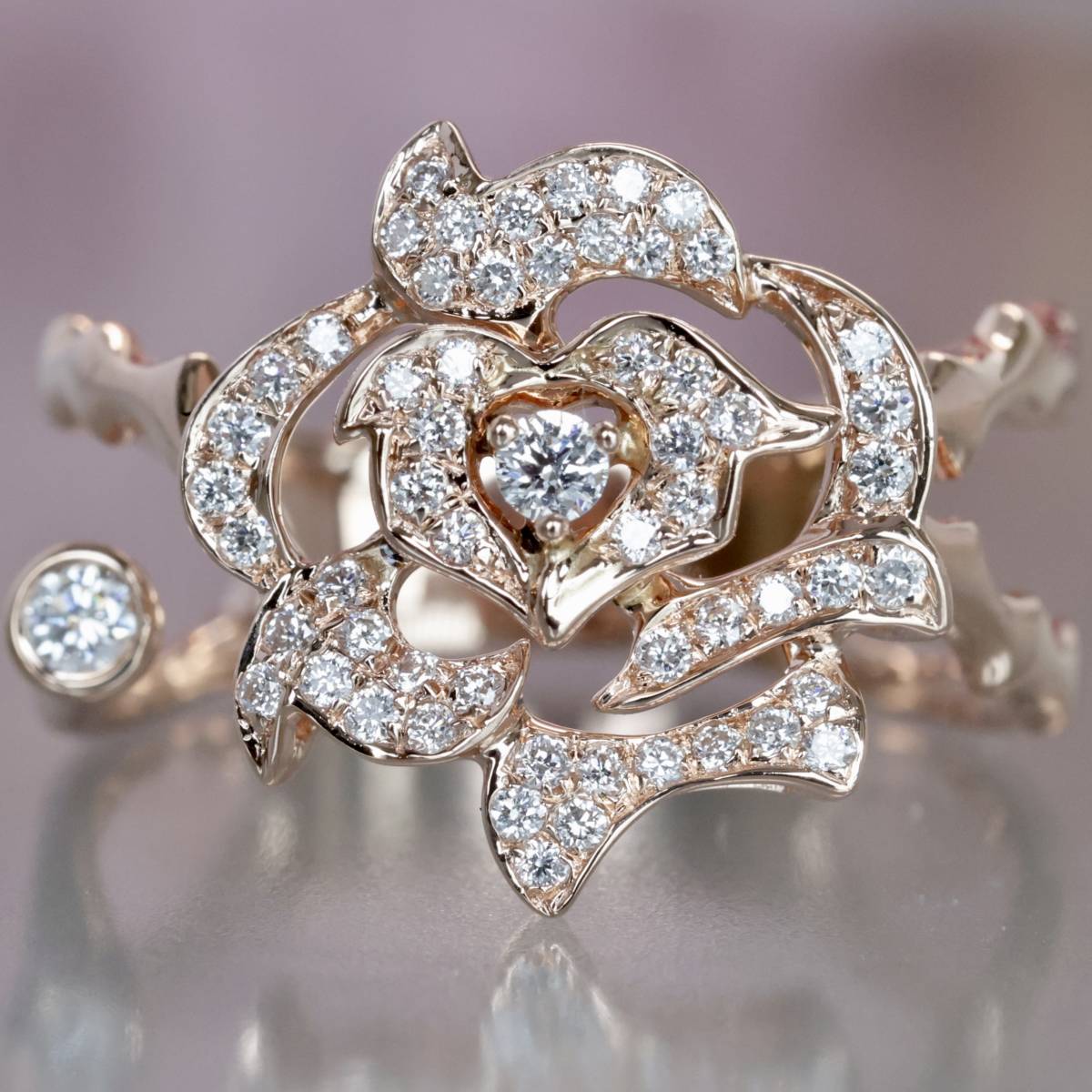  Manufacturers stamp have K18 rose rose diamond 0.29ct ring 13 number 