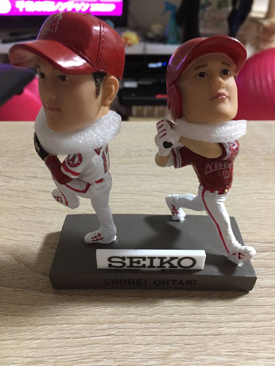 □非売品□大谷翔平選手 ボブルヘッド二刀流②+BIGタオルセット 横