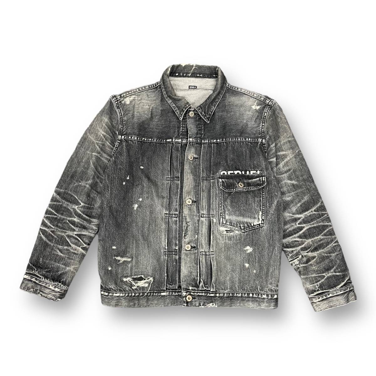 定77000円○ FRAGMENT SEQUEL DAMAGE DENIM JACKET ダメージ デニム