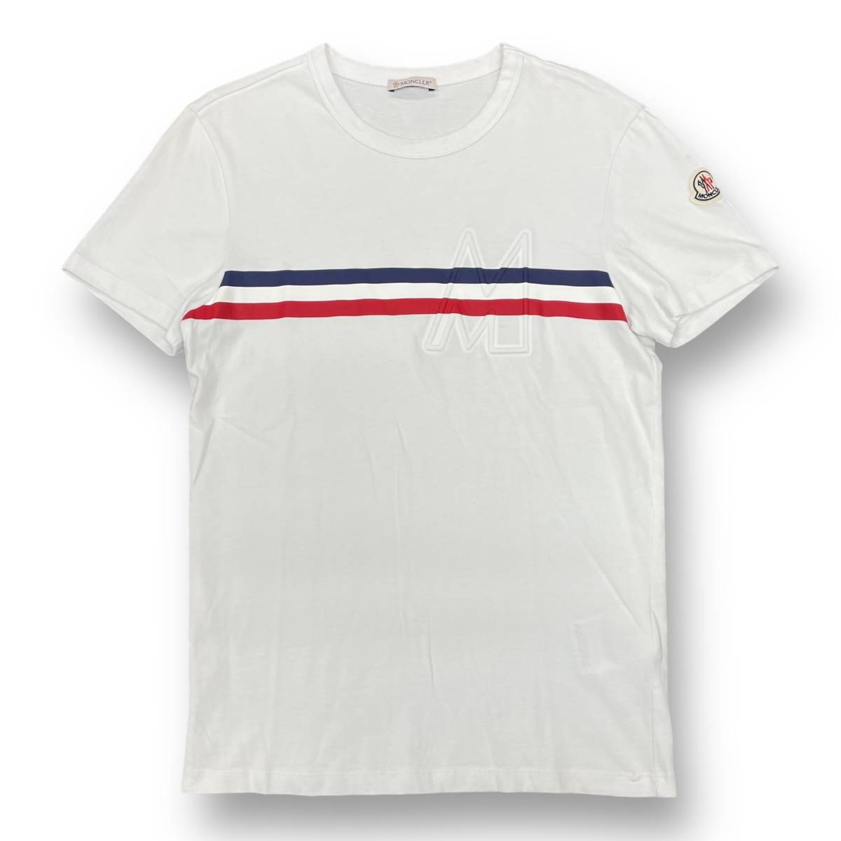 ○ MONCLER トリコロールライン Tシャツ ホワイト モンクレール