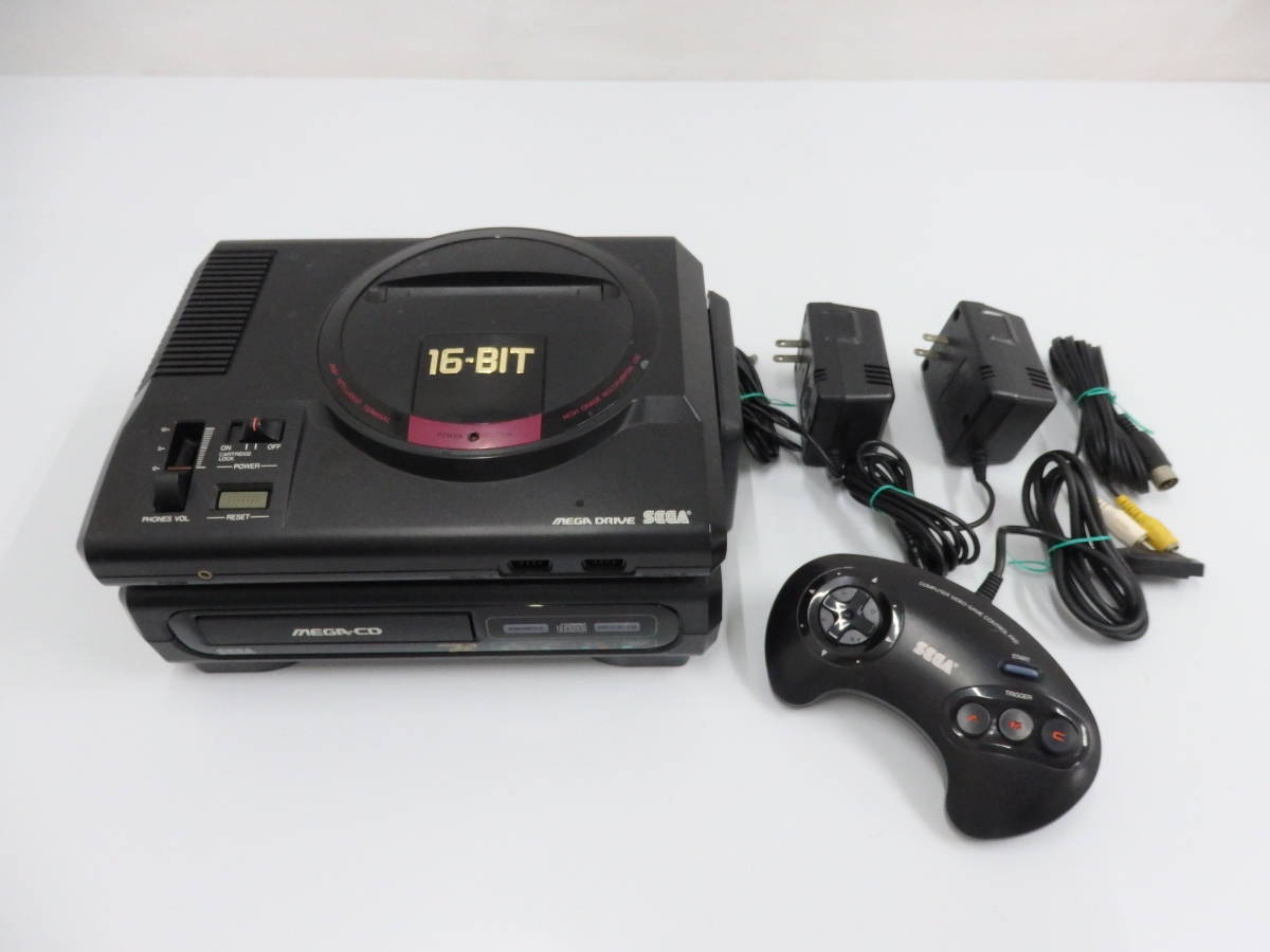 ga19)ジャンク SEGA メガドライブ＋MEGA-CD HAA-2910 セガ MEGA DRIVE メガドラの画像1