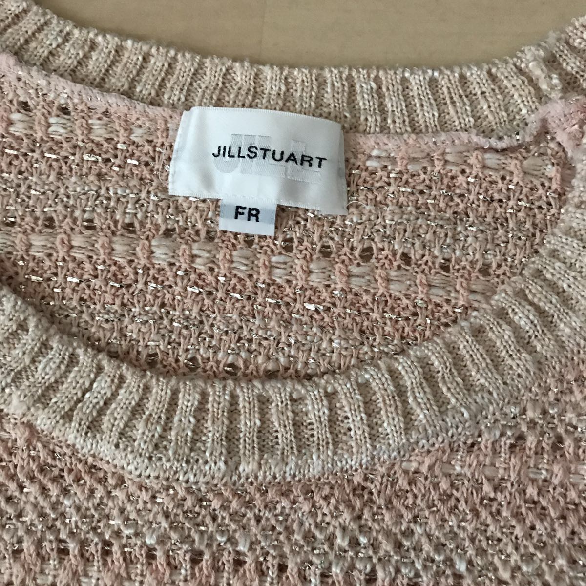  Jill Stuart JILLSTUART FR размер джемпер с коротким рукавом свитер короткий рукав розовый .... Kirakira лен . сделано в Японии снижение цены 